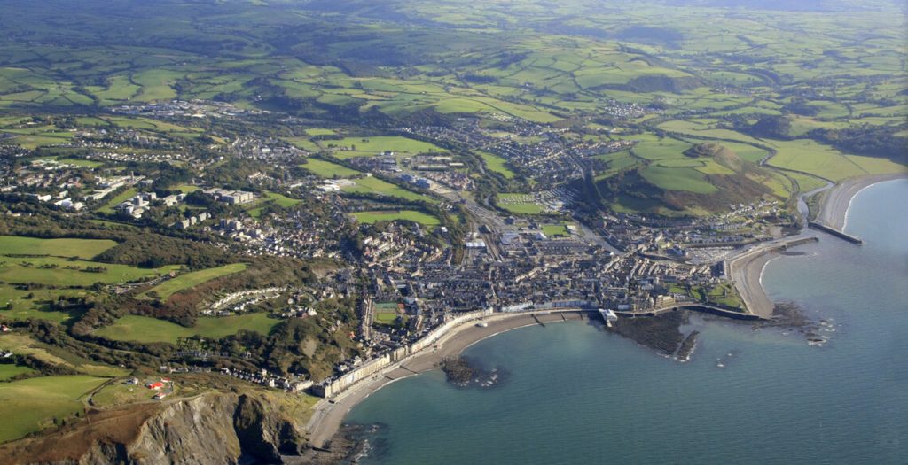 Arial view of Aberystwyth